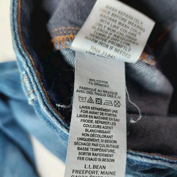 LL Bean Favorite Fit Jeans Skinny Women’s 16 Tall Medium Wash Blue - Picture 10 of 11